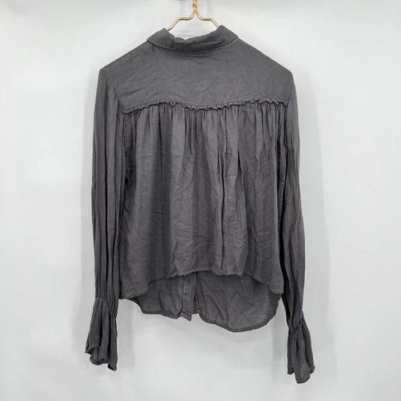 Bella Dahl Tencel Button Down with Ruffled Sleeves Size Small - Picture 4 of 5